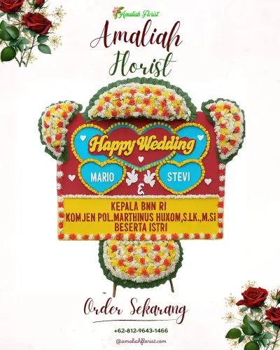 Karangan Papan Bunga Pernikahan di Tlajung Udik